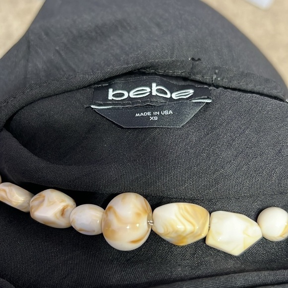 Bebe Black Slip Dress Cowl Front - Picture 4 of 5